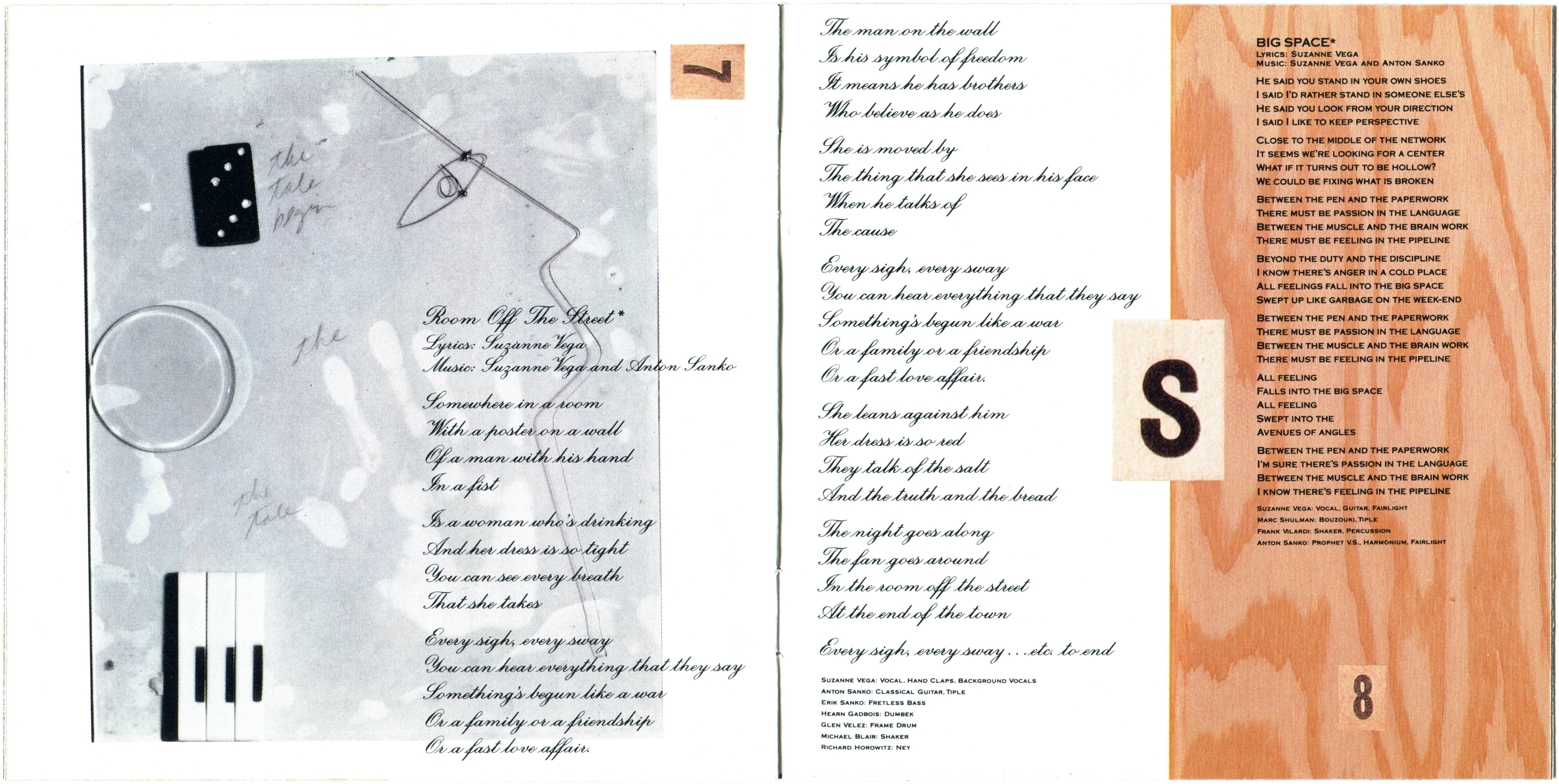 Suzanne Vega  Days Of Open Hand : Booklet 5